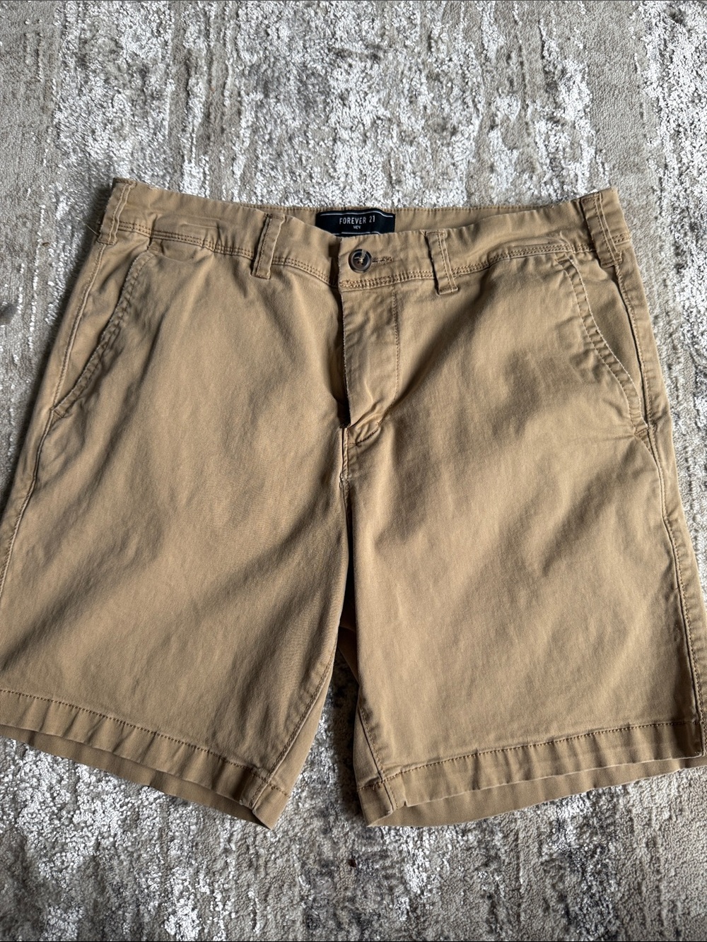 Forever 21 Men's Khaki Flat-Front Shorts